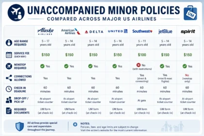 Unaccompanied Minor Policies Compared Across Major US Airlines